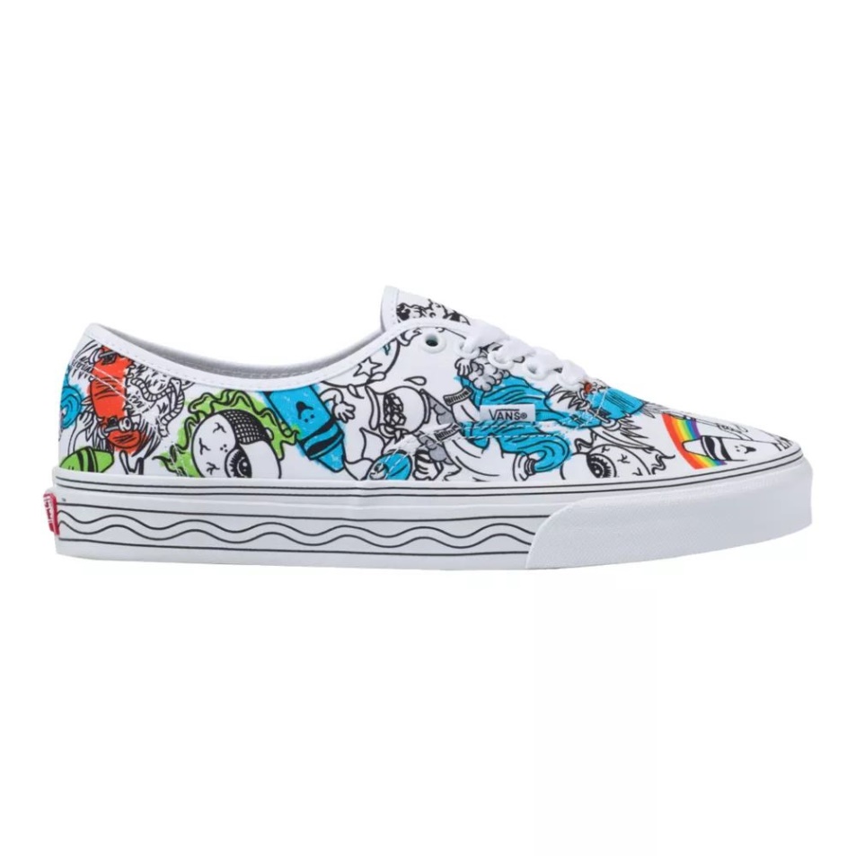 Vans X Crayola Férfi Autentikus Gördeszka Cipő Tornacipő Alacsony Felső Alkalmi Fehér-multi
