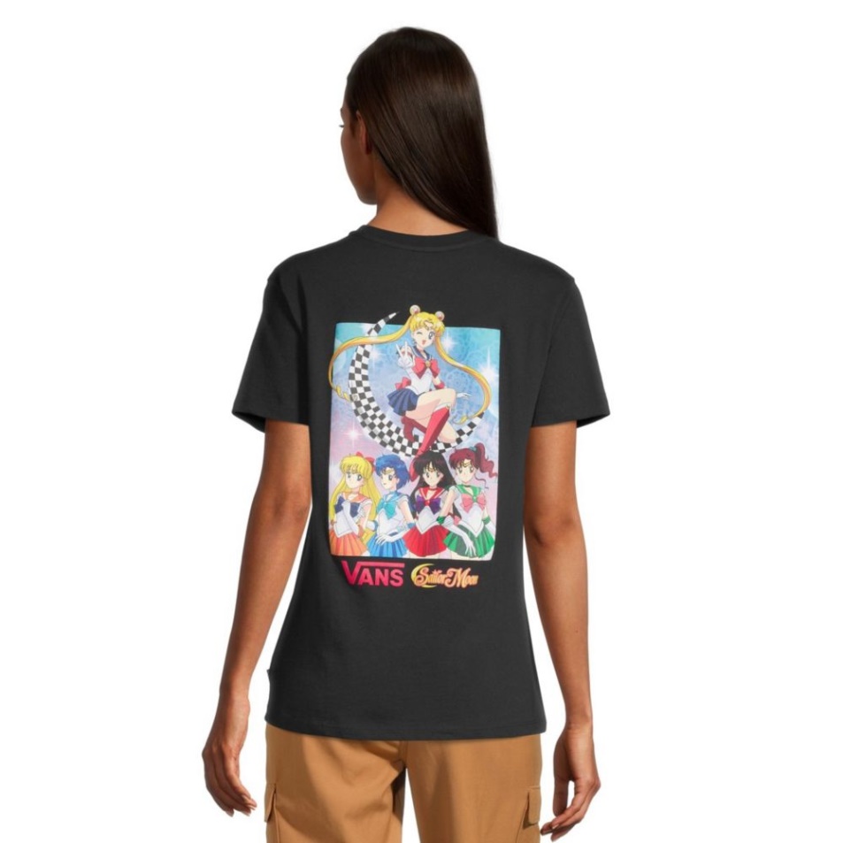 Furgonok X Sailor Moon Női Bff Crew Póló Fekete