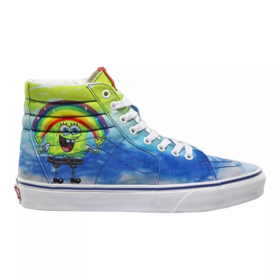 Vans X Spongebob Férfi Sk8-hi Deszkás Cipő Kék-fehér