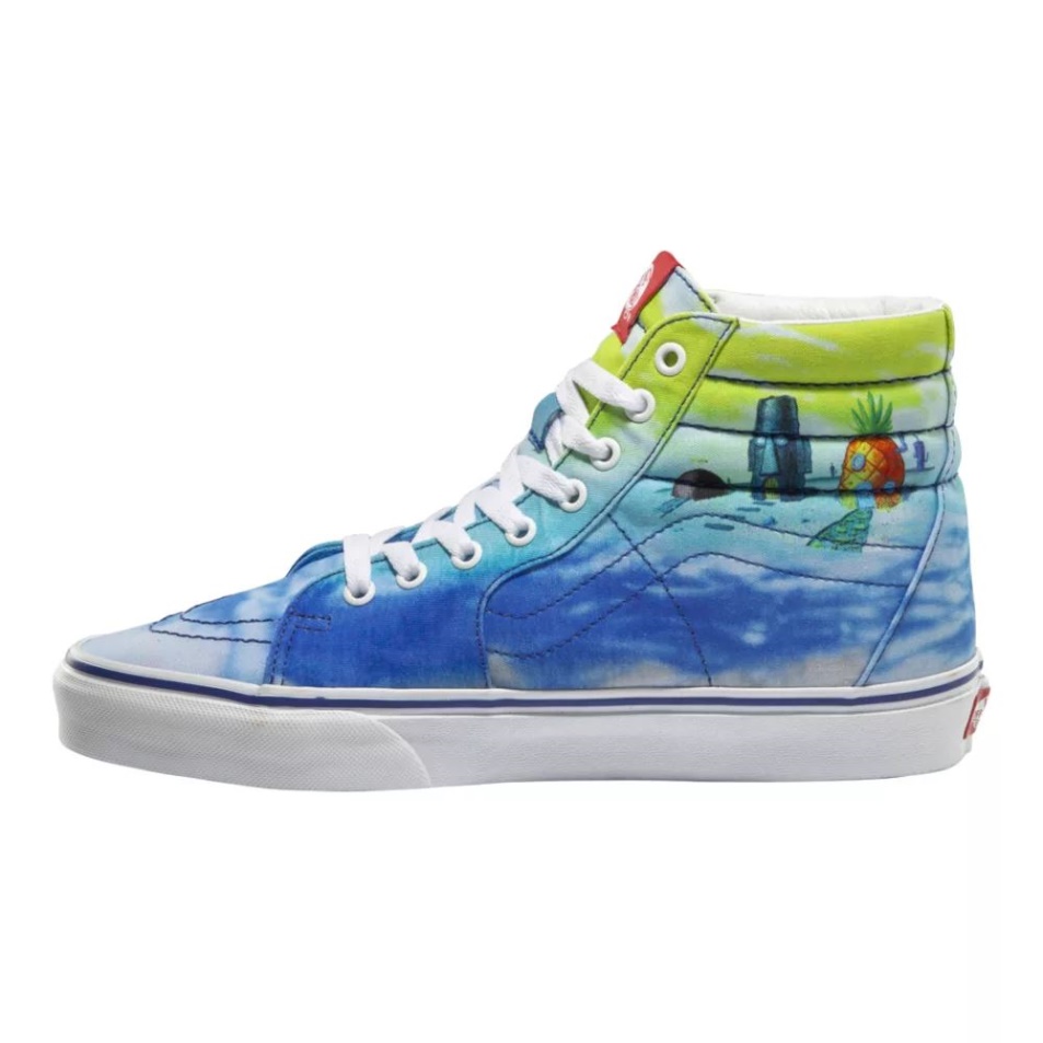Vans X Spongebob Férfi Sk8-hi Deszkás Cipő Kék-fehér