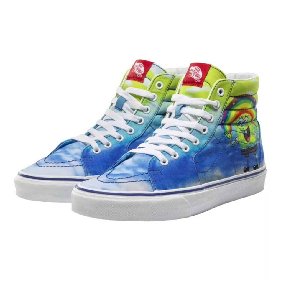 Vans X Spongebob Férfi Sk8-hi Deszkás Cipő Kék-fehér