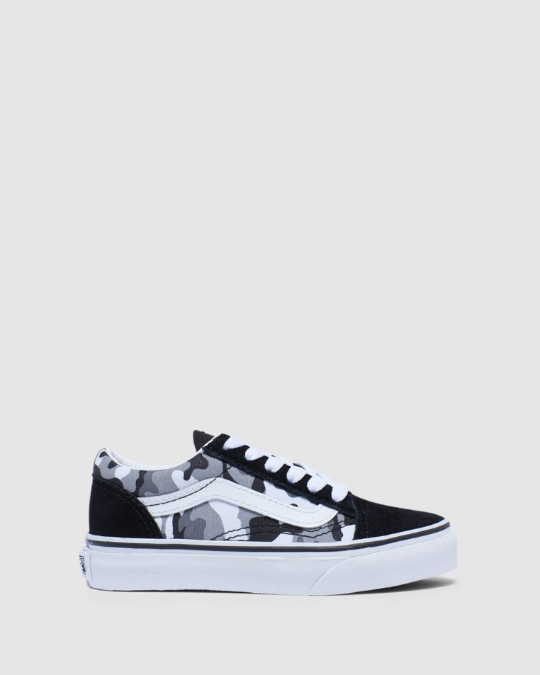 Vans Old Skool Csipke Camo Ifjúsági Fekete-fehér