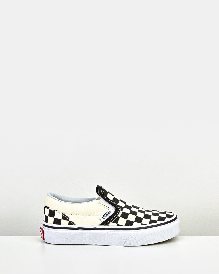 Furgonok Klasszikus Slip Ons Ifjúsági Fekete-fehér