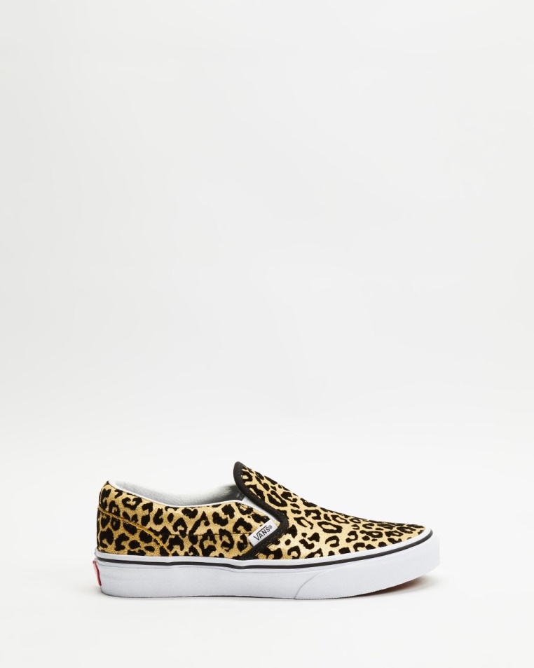 Kisteherautók Klasszikus Slip-on - Gyerek Fekete Bolyhos Leopárd