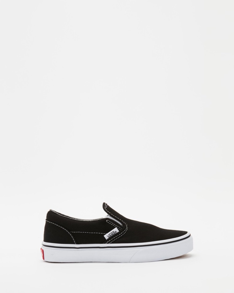 Furgonok Klasszikus Slip-ons - Gyerek Fekete-valódi Fehér