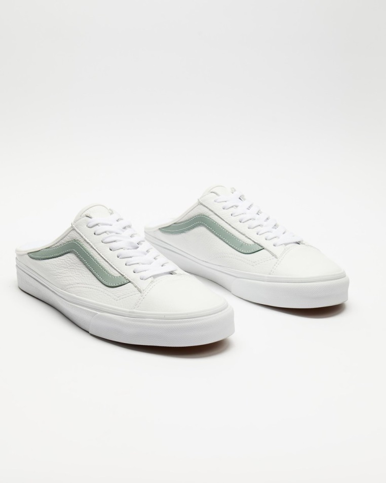 Vans Style 36 Bőr öszvér - Unisex Igazi Fehér-zöld Miliő