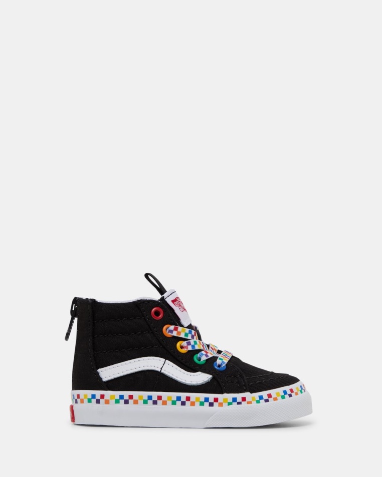 Furgonok Sk8-hi Zip Szivárvány Csekk Infant Black-multi