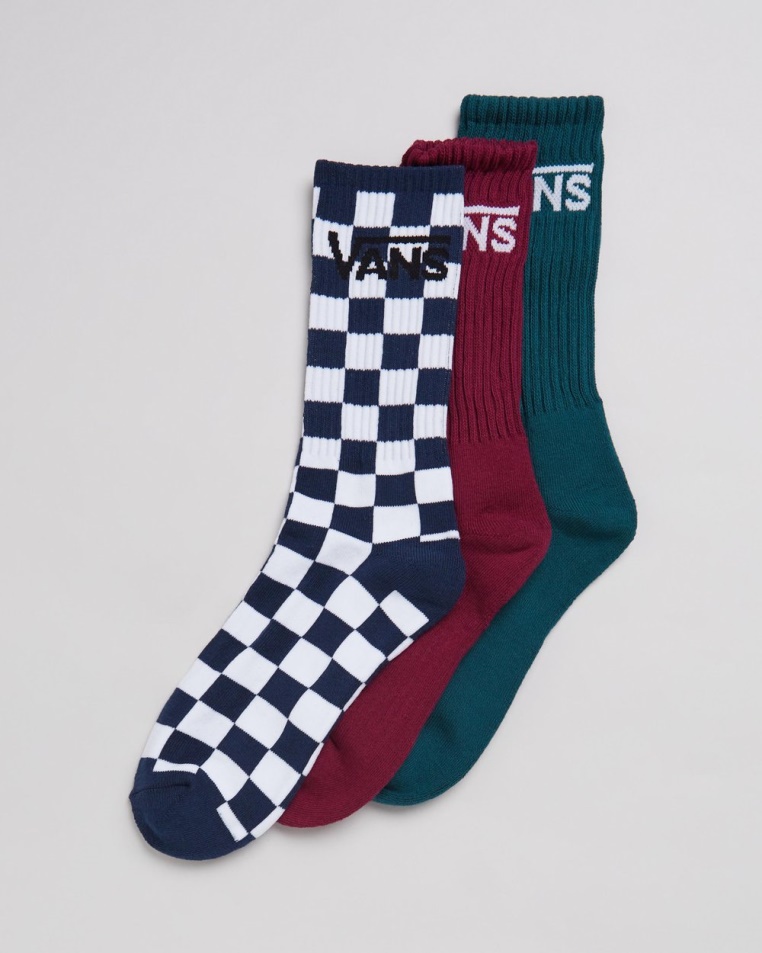 Vans Classic Crew 3 Csomagos Zokni Mély Kékeszöld