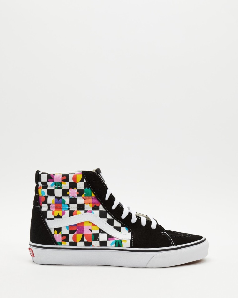 Vans Sk8 Hi - Unisex Fekete-igazi Fehér-virágos